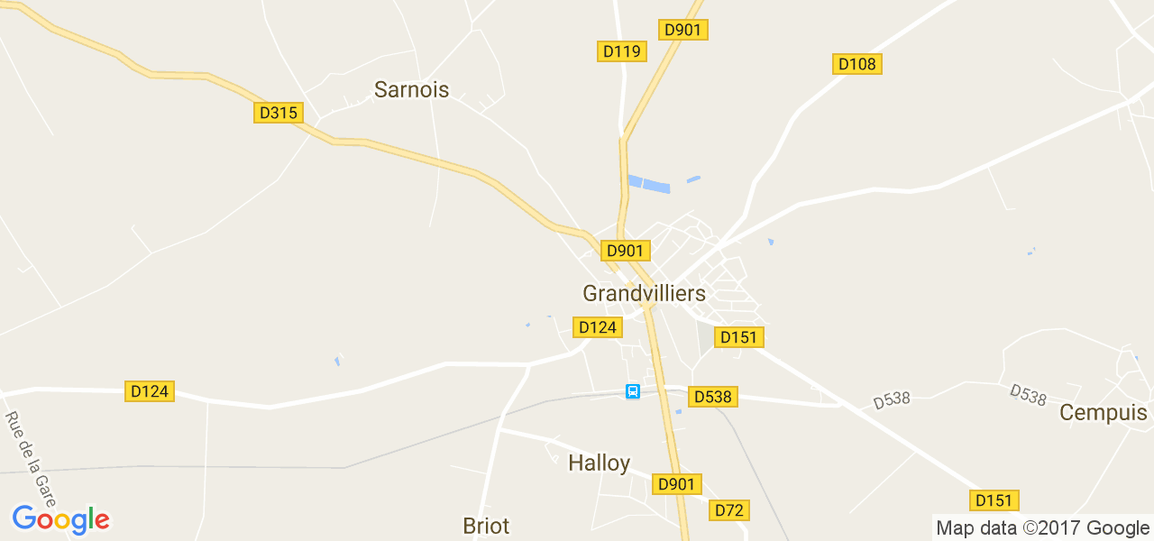 map de la ville de Grandvilliers