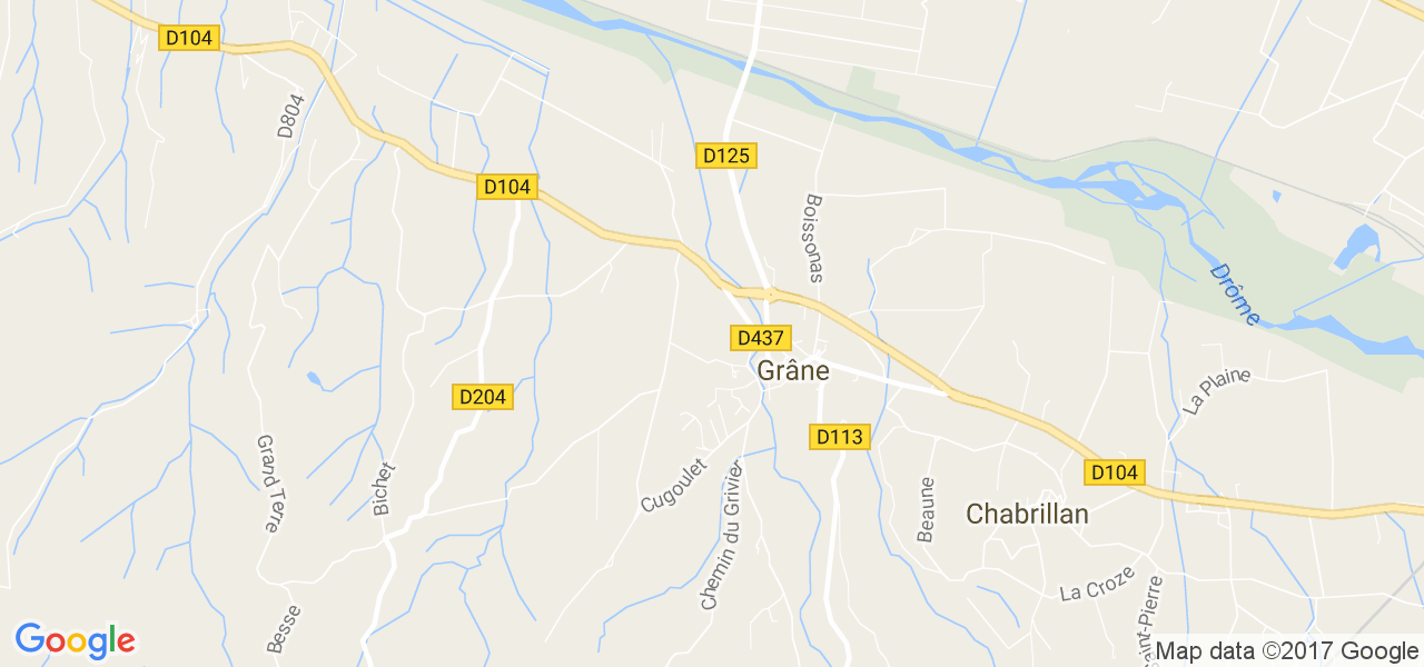 map de la ville de Grane