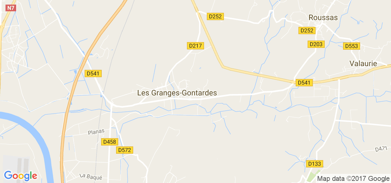 map de la ville de Granges-Gontardes