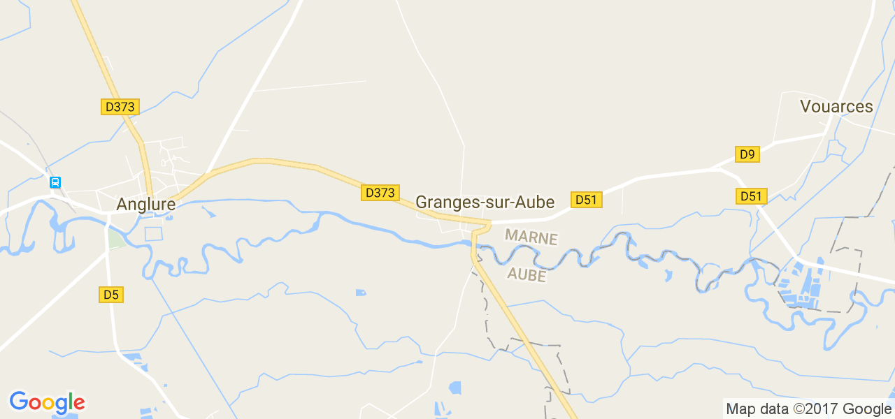 map de la ville de Granges-sur-Aube