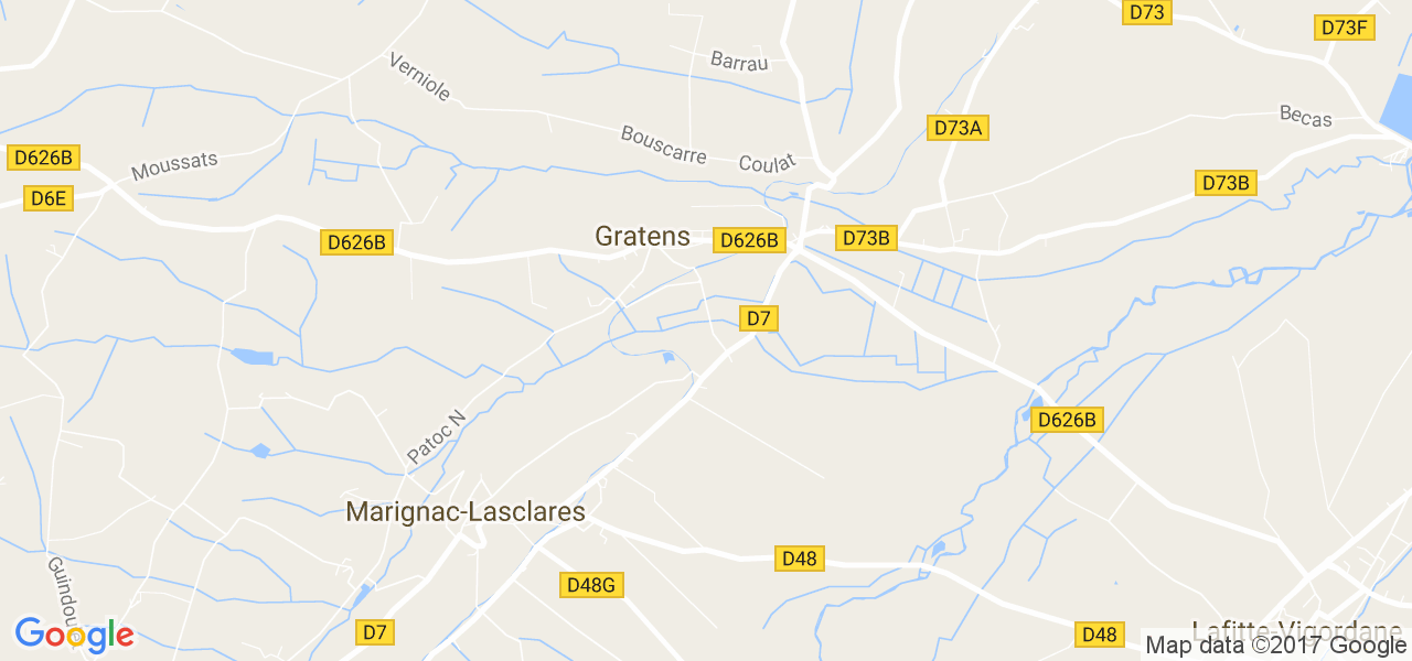 map de la ville de Gratens