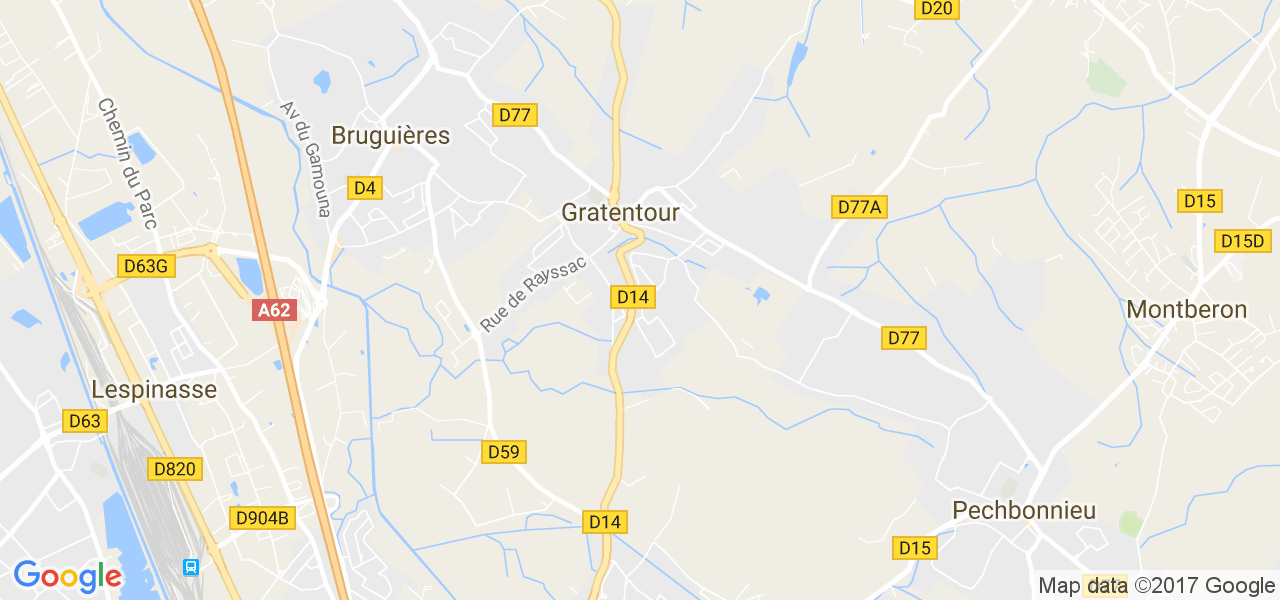 map de la ville de Gratentour