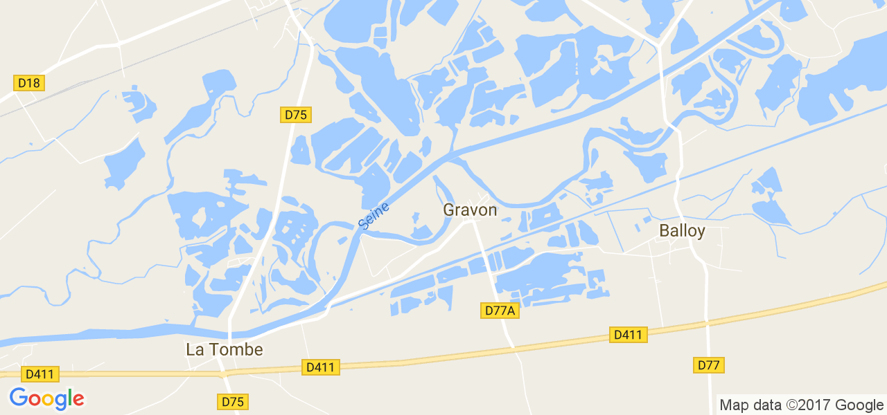 map de la ville de Gravon