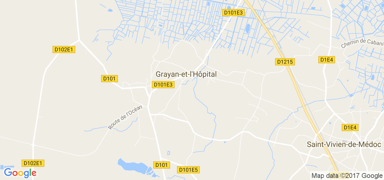 map de la ville de Grayan-et-l'Hôpital