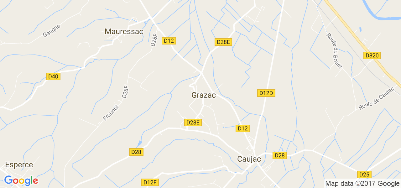 map de la ville de Grazac