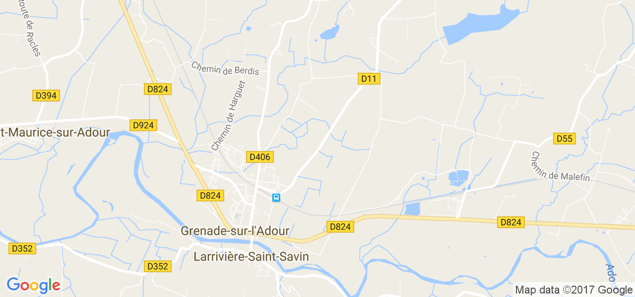 map de la ville de Grenade-sur-l'Adour