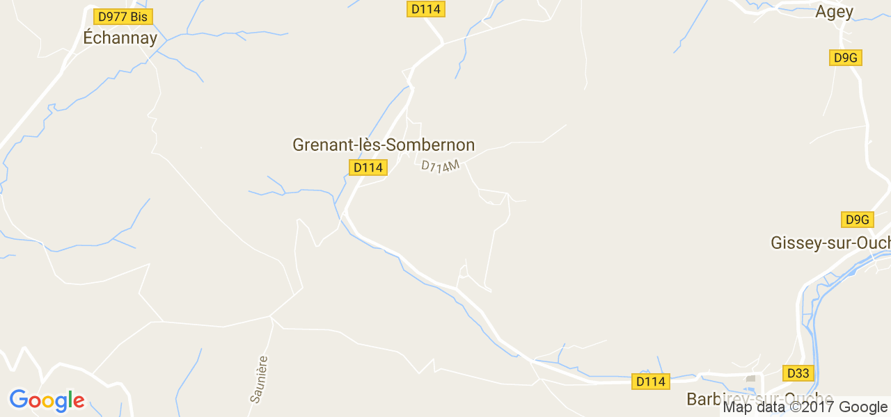 map de la ville de Grenant-lès-Sombernon