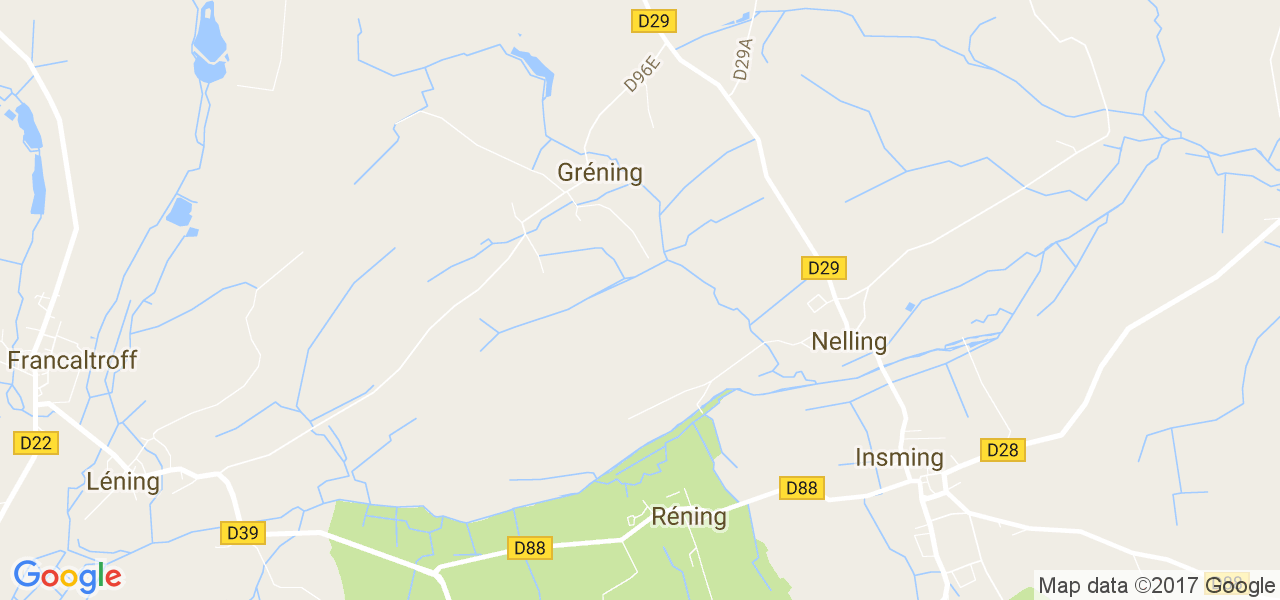 map de la ville de Gréning