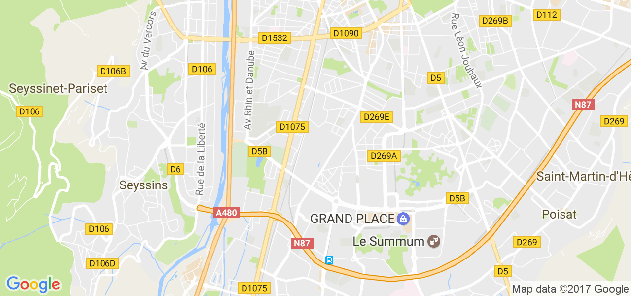 map de la ville de Grenoble