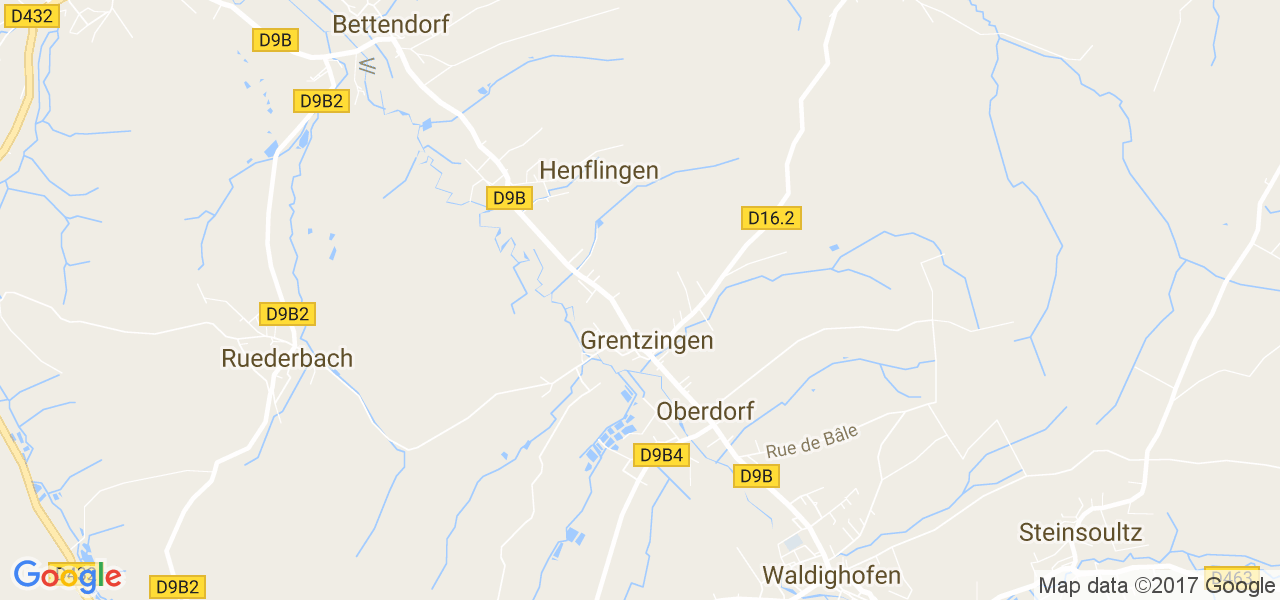 map de la ville de Grentzingen