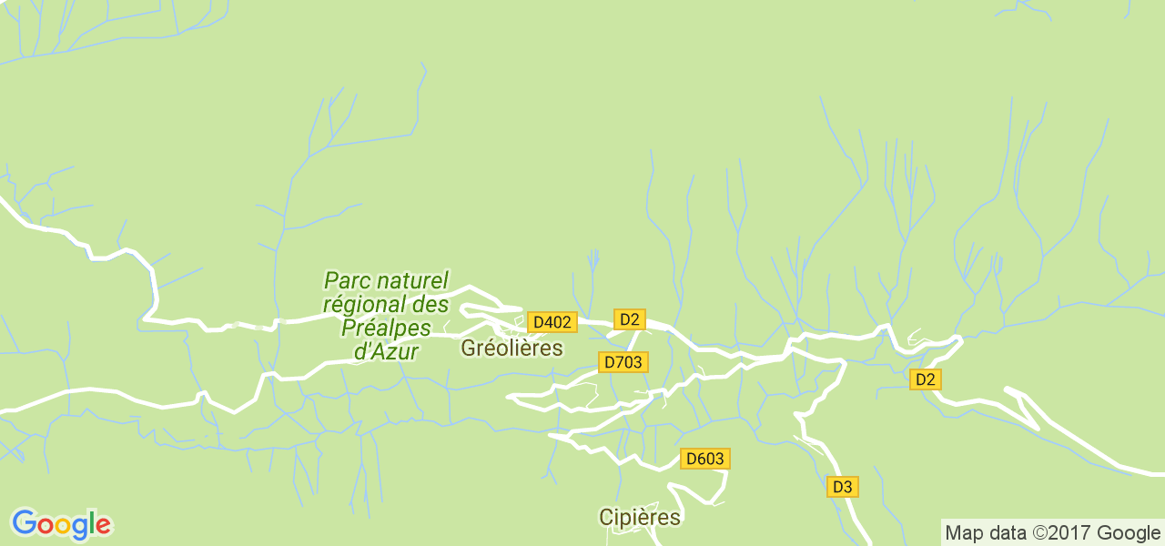 map de la ville de Gréolières