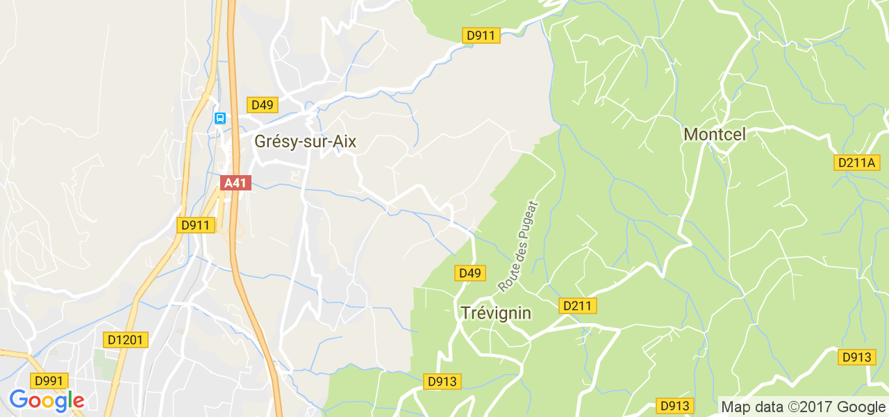 map de la ville de Grésy-sur-Aix