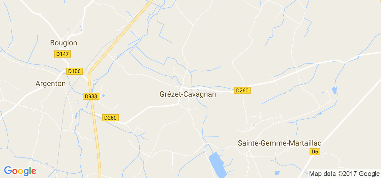 map de la ville de Grézet-Cavagnan