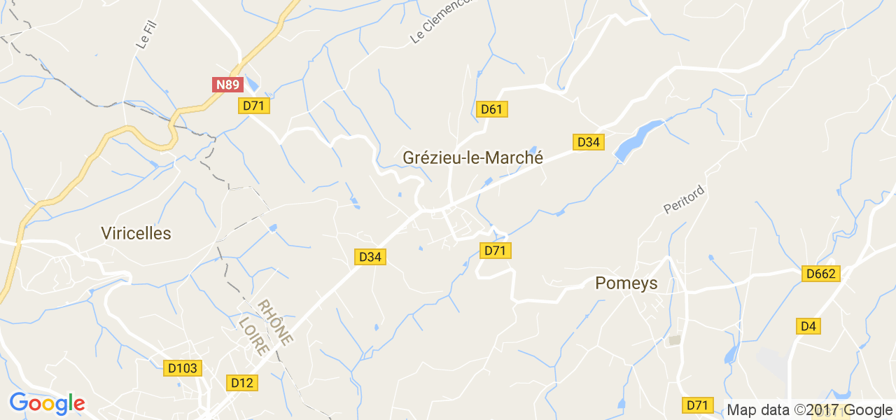 map de la ville de Grézieu-le-Marché