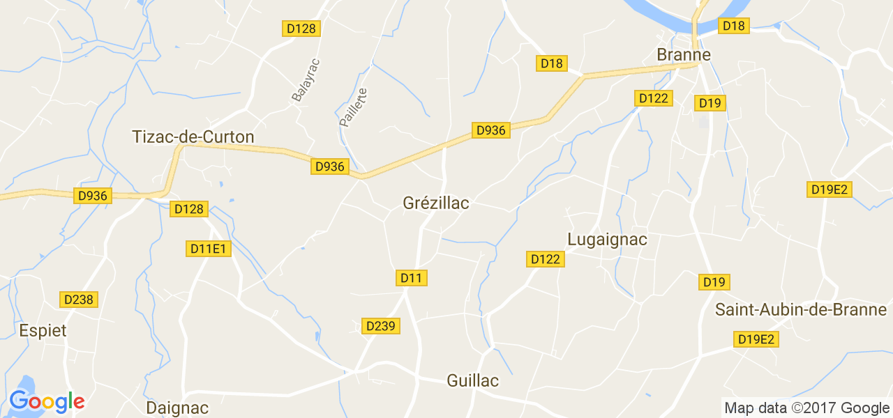 map de la ville de Grézillac