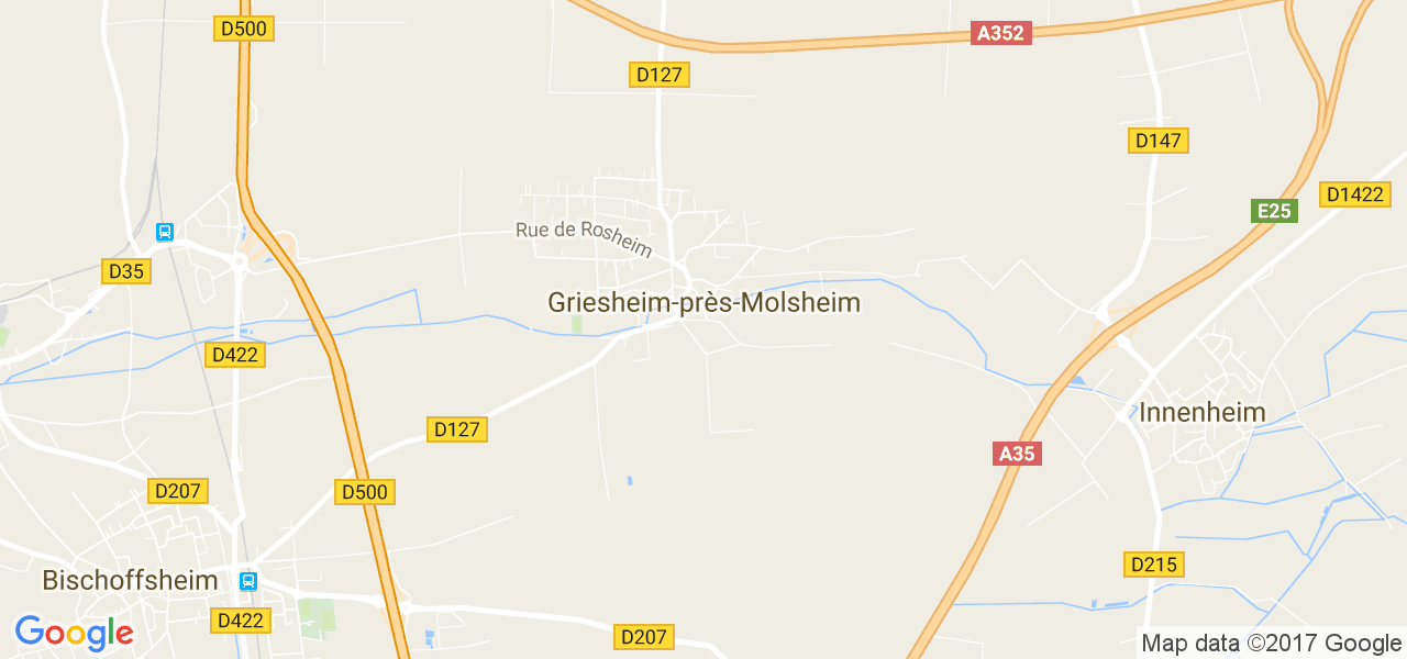 map de la ville de Griesheim-près-Molsheim