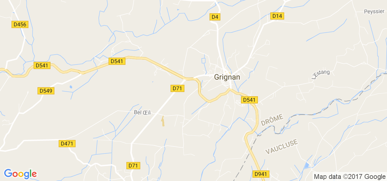 map de la ville de Grignan