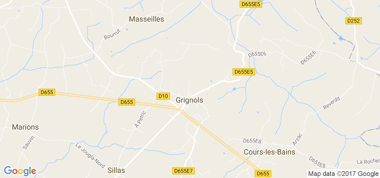 map de la ville de Grignols