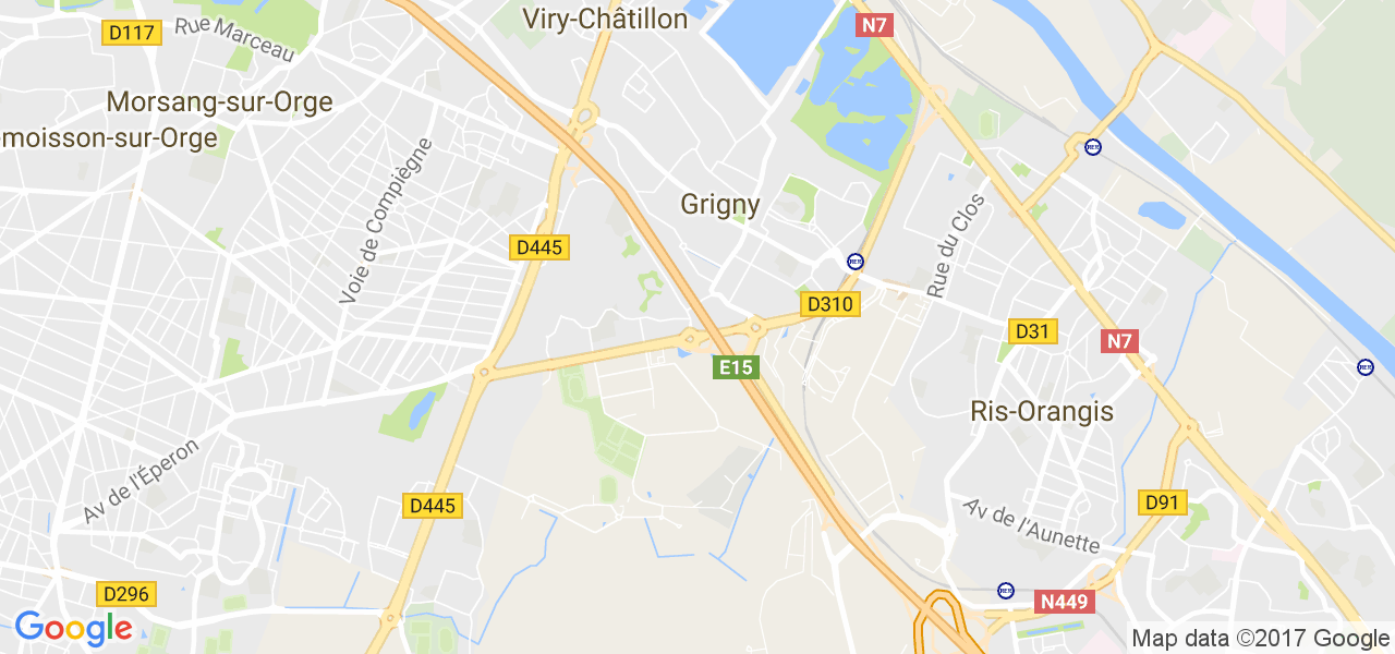 map de la ville de Grigny