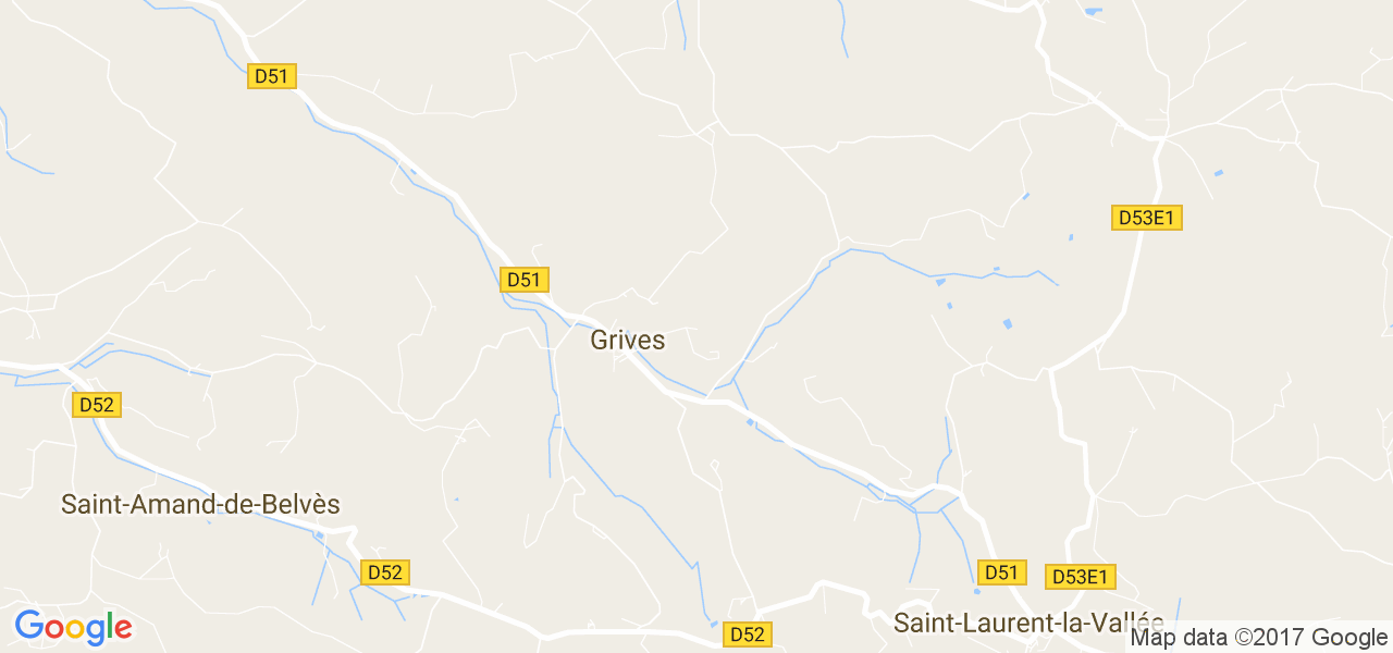 map de la ville de Grives