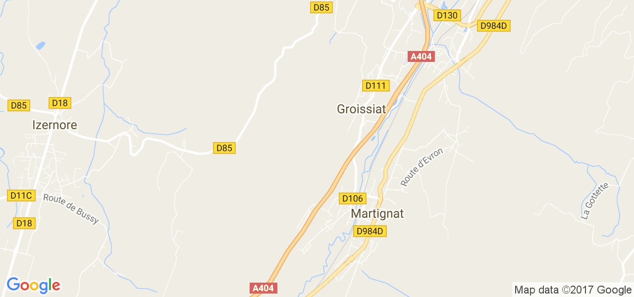 map de la ville de Groissiat