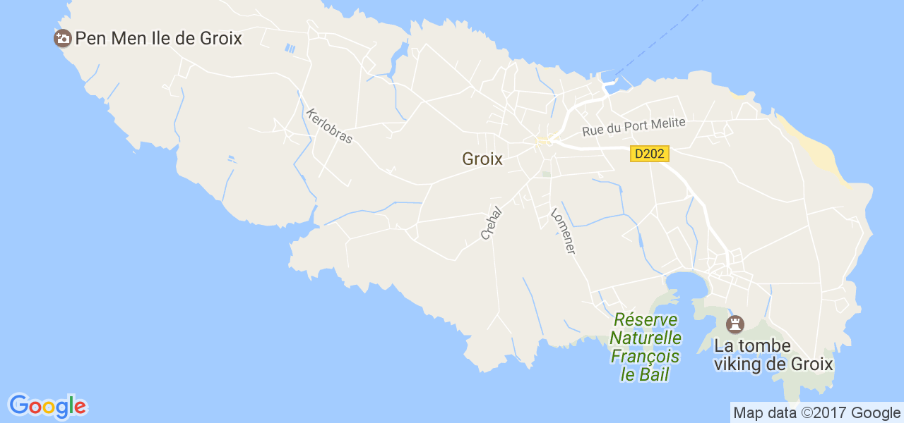 map de la ville de Groix