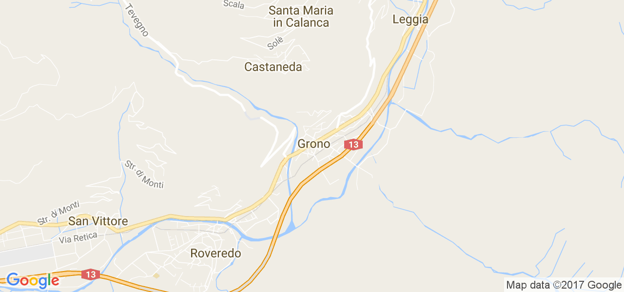 map de la ville de Grono