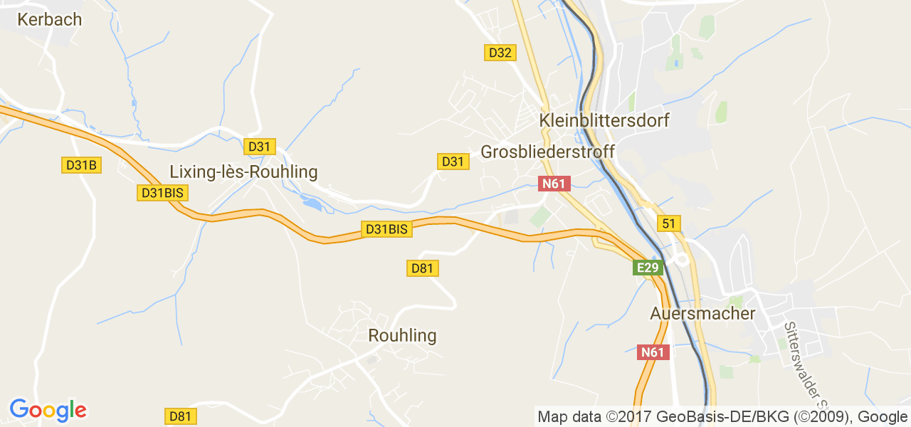 map de la ville de Grosbliederstroff