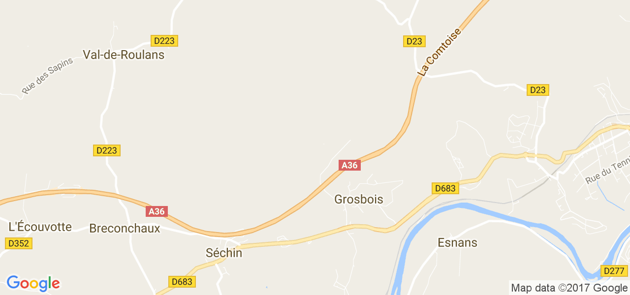 map de la ville de Grosbois