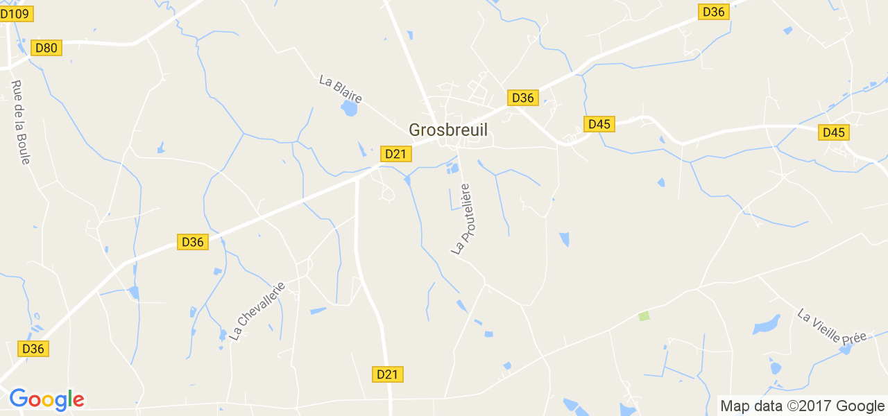 map de la ville de Grosbreuil