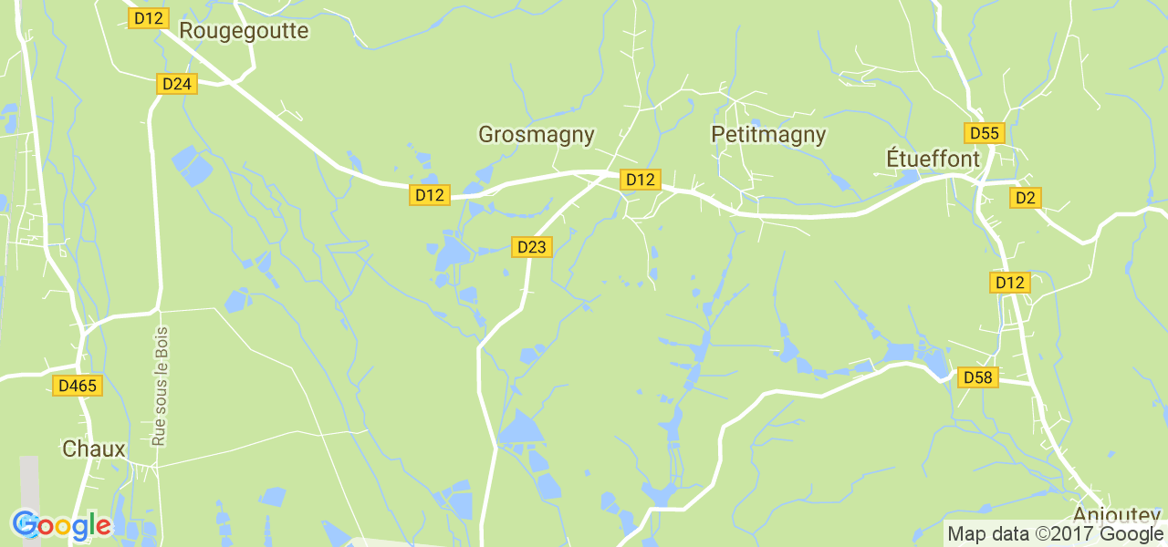 map de la ville de Grosmagny