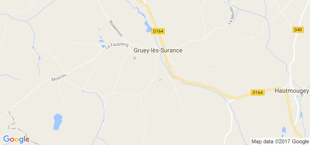 map de la ville de Gruey-lès-Surance