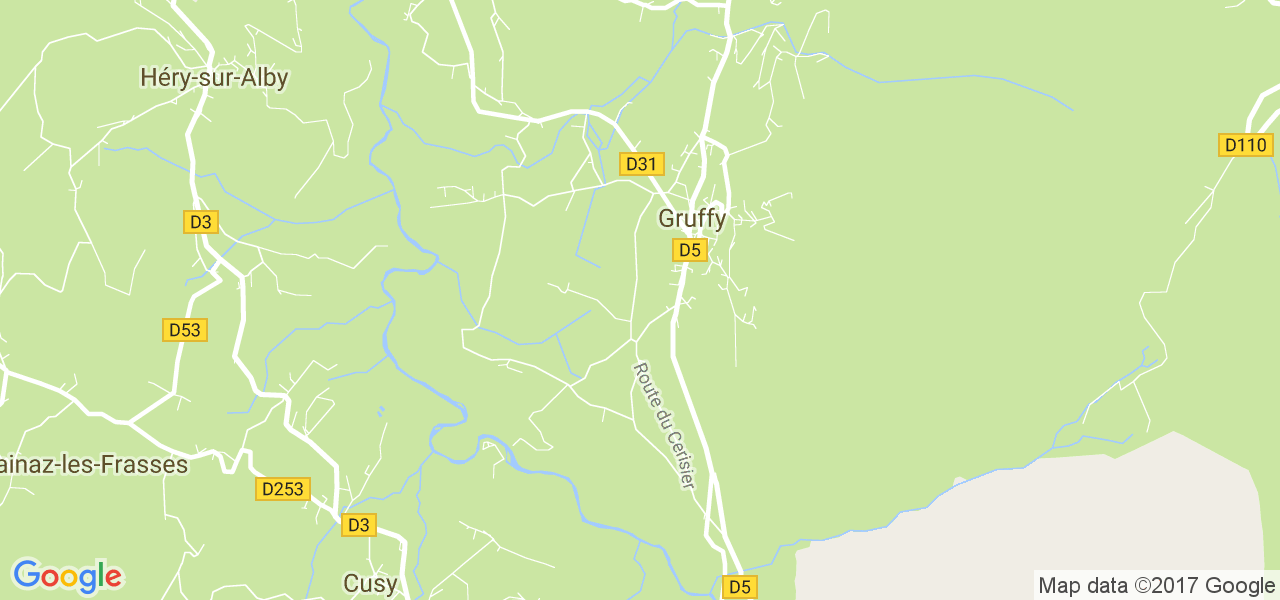 map de la ville de Gruffy