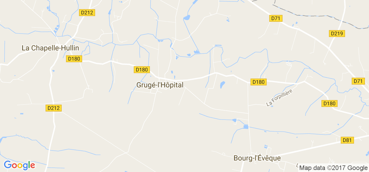 map de la ville de Grugé-l'Hôpital