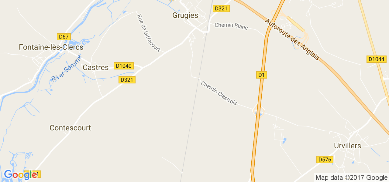 map de la ville de Grugies