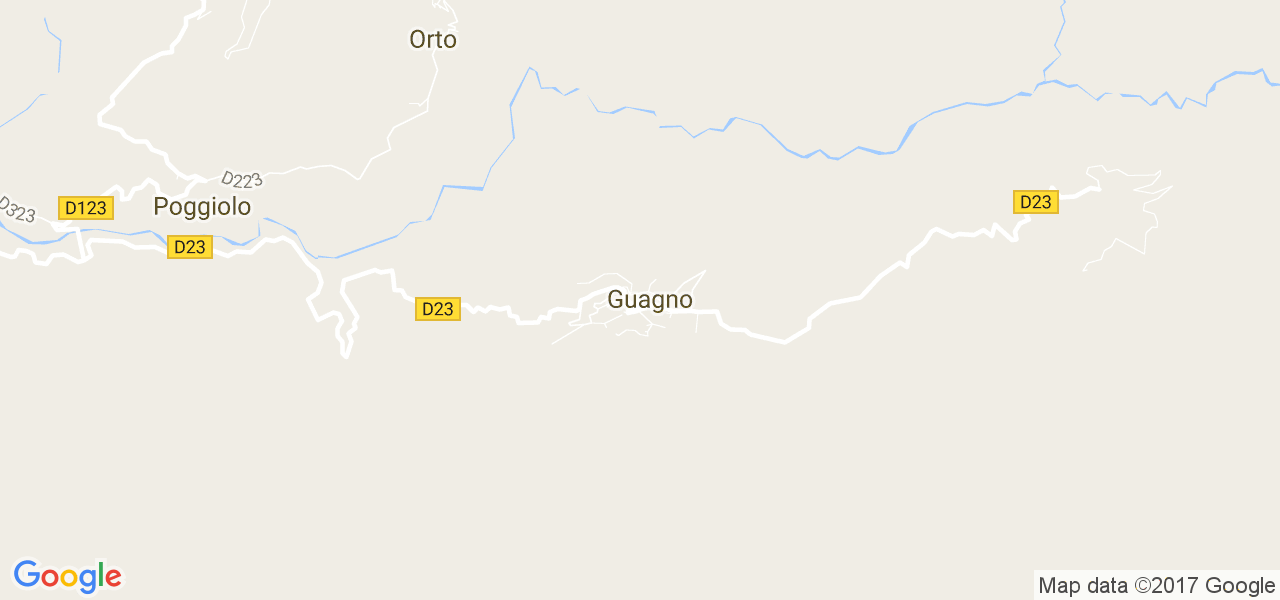 map de la ville de Guagno