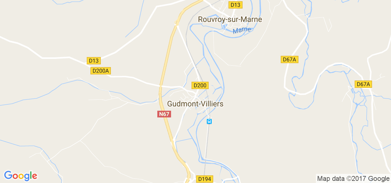 map de la ville de Gudmont-Villiers