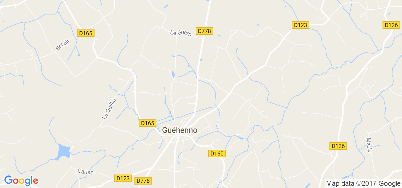 map de la ville de Guéhenno