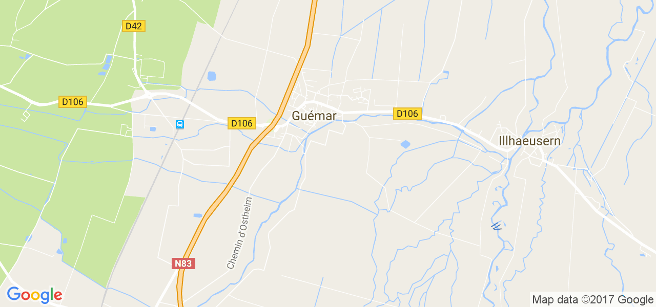 map de la ville de Guémar