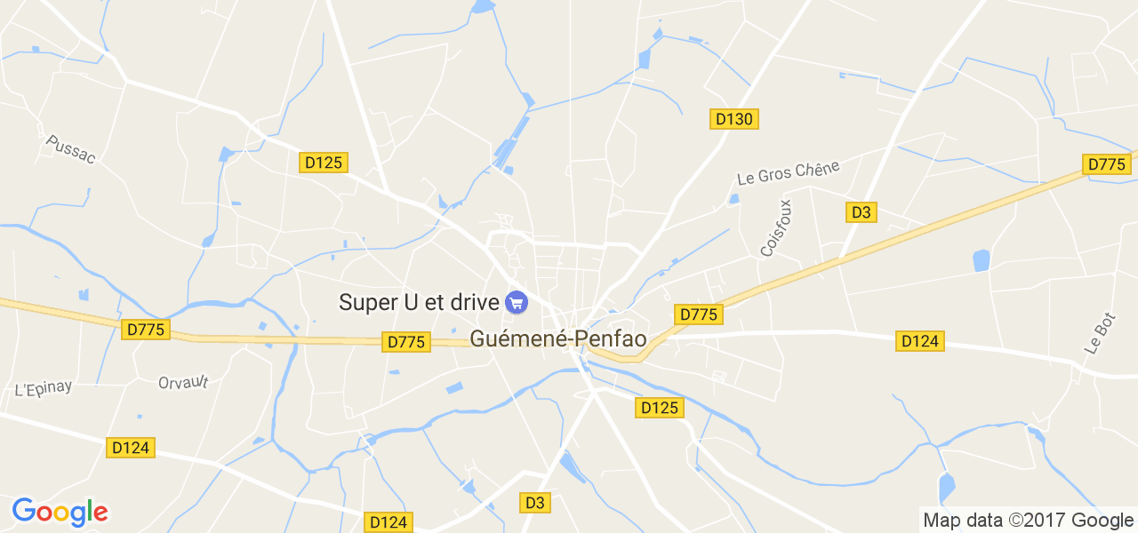 map de la ville de Guémené-Penfao