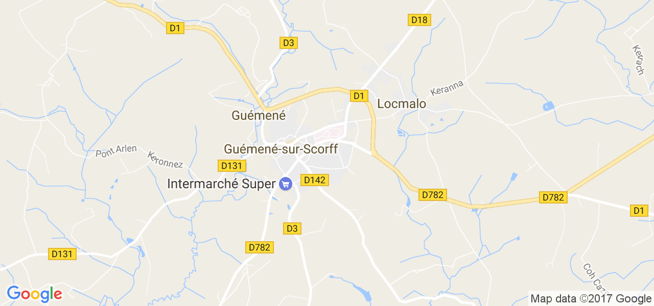 map de la ville de Guémené-sur-Scorff