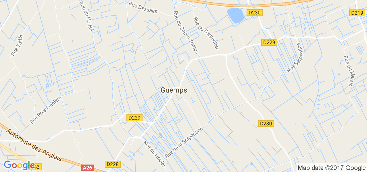 map de la ville de Guemps