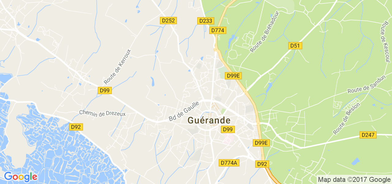 map de la ville de Guérande