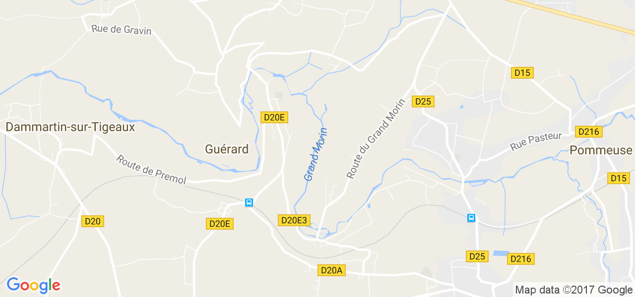 map de la ville de Guérard