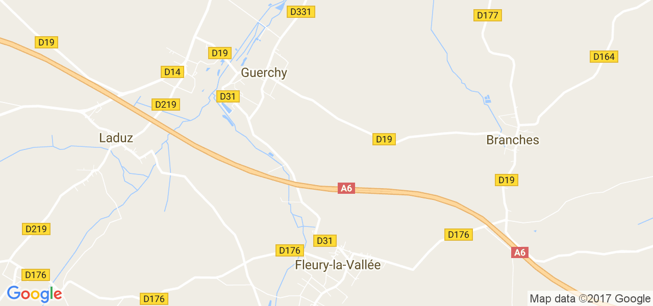 map de la ville de Guerchy