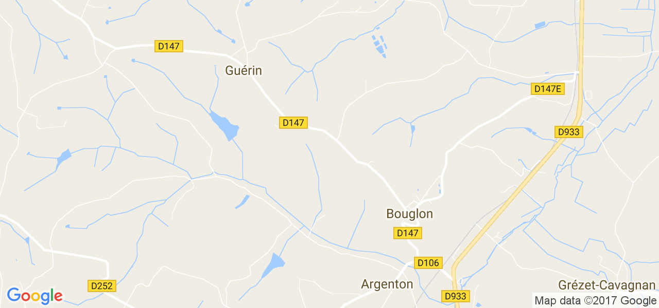 map de la ville de Guérin