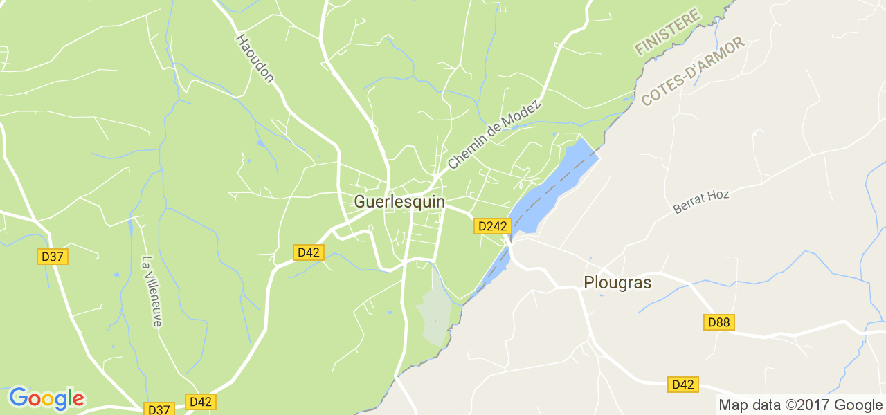 map de la ville de Guerlesquin