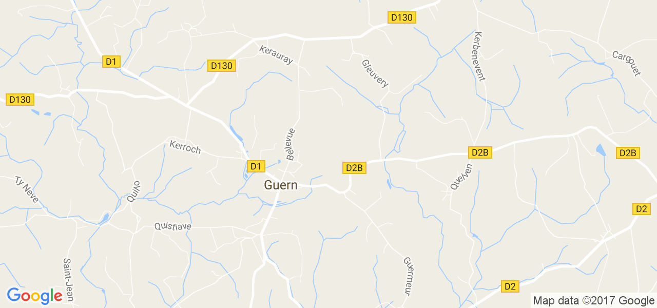 map de la ville de Guern