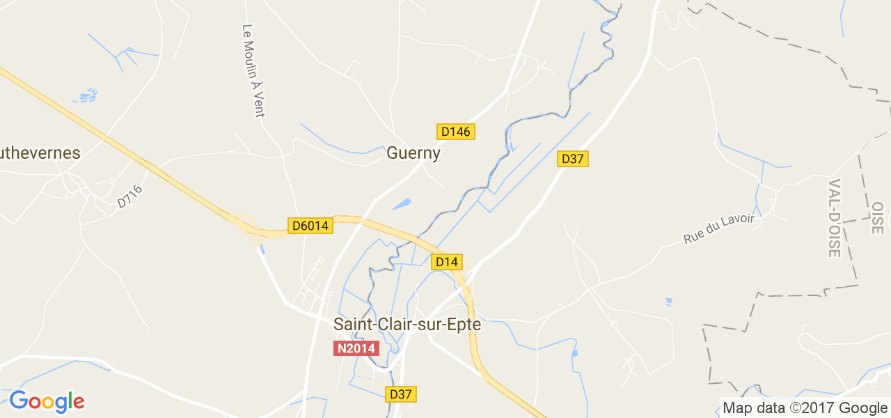 map de la ville de Guerny