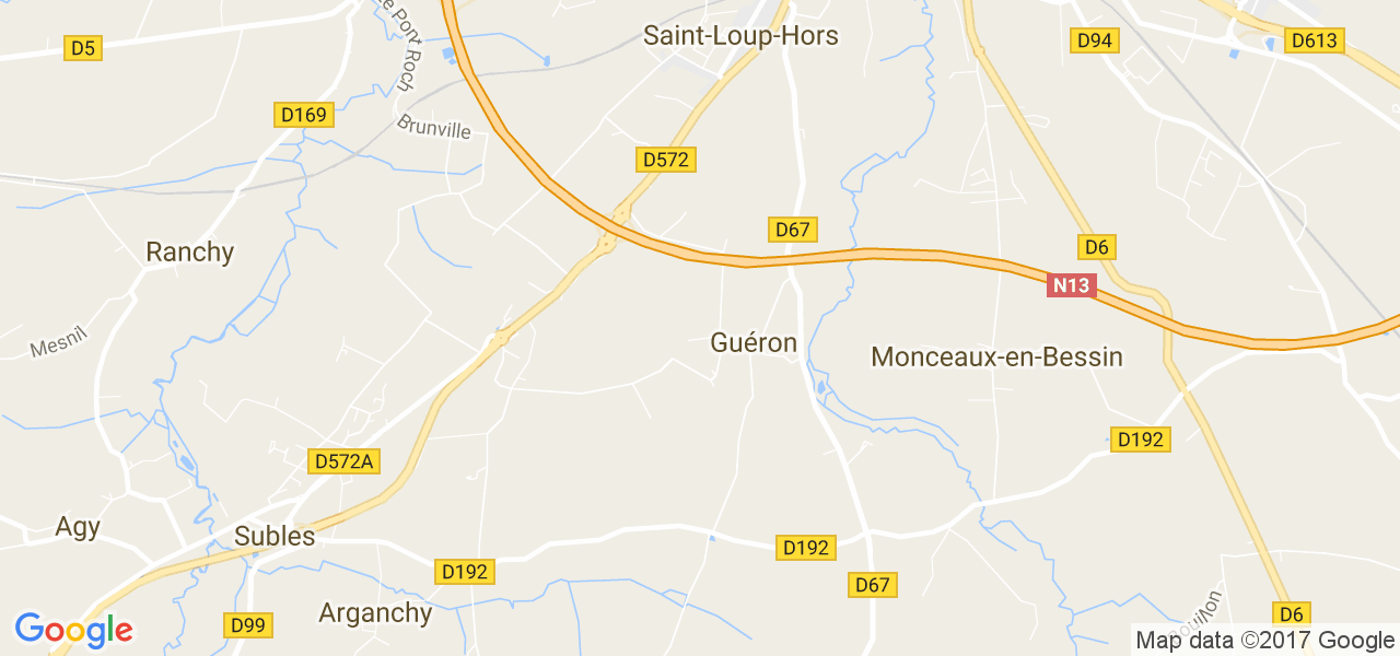 map de la ville de Guéron